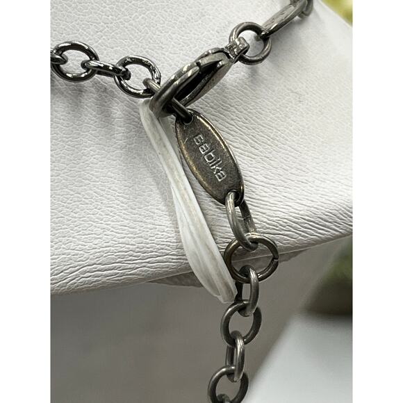 Sabika Retired Pink Heart Antique Silver Necklace - Picture 8 of 9